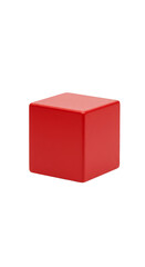 Illustration of Red Cube Geometric Shape Isolated on Background