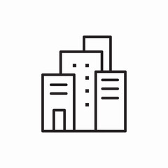 Commercial district office complex icon vector sign