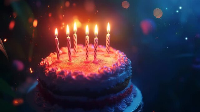 birthday cake with candles