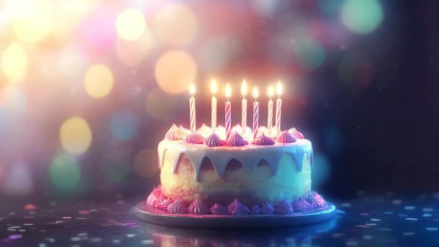 birthday cake with candles