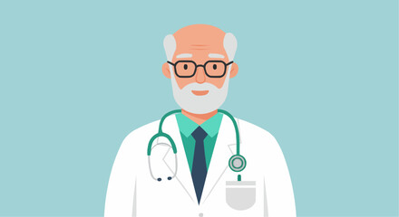 Fototapeta premium illustration of old doctor
