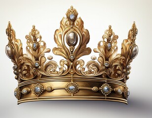 golden crown isolated on white background