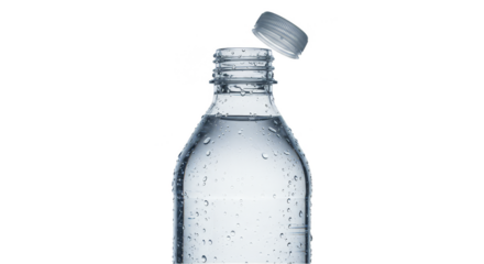 Isolated Water Bottle Illustration Transparent Drink on Black Background
