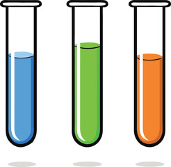 Test Tube Icon with Distinct Color Accents