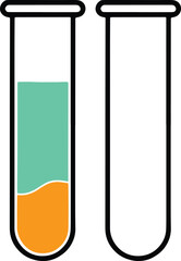 Vector Test Tube with Bold Black Outline on White