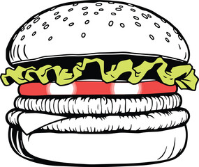 hamburger on a white background