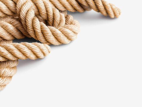 A simple yet strong rope made of hemp displayed on a neutral background offering versatility for various uses