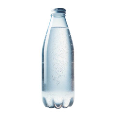 Sparkling water bottle isolated on transparent background isolated on white background