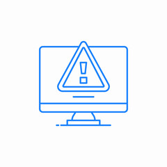 computer error warning icon sign vector