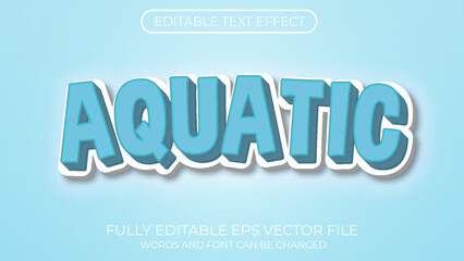 Fototapeta premium Aquatic editable text effect in bold blue style