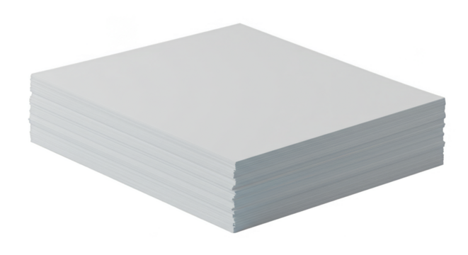 Isometric PNG Stack of White Paper Sheets Office Stationary Supply