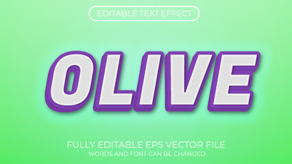 Olive editable text effect