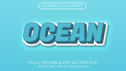 Ocean text effect in bold 3D style