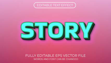 Story editable 3D bold text effect