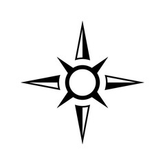 Compass star icon isolated on white. Vector compass symbol or compass rose icon
