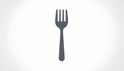 Simple Grey Fork Icon On White Background
