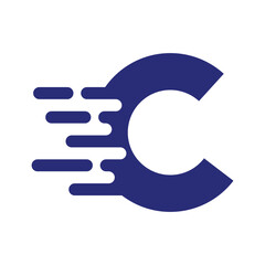 C minimalist color typography letter logo