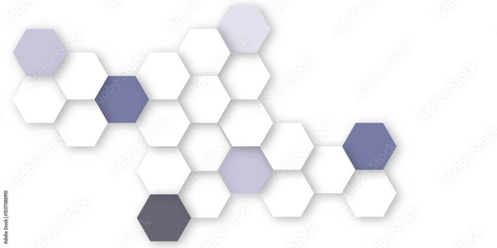 Wall mural abstract white and colorful soft hexagon concept design abstract technology background vector. white
