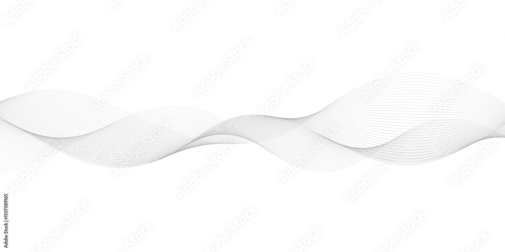 Poster abstract grey wavy lines background. digital frequency track equalizer. abstract frequency sound wav