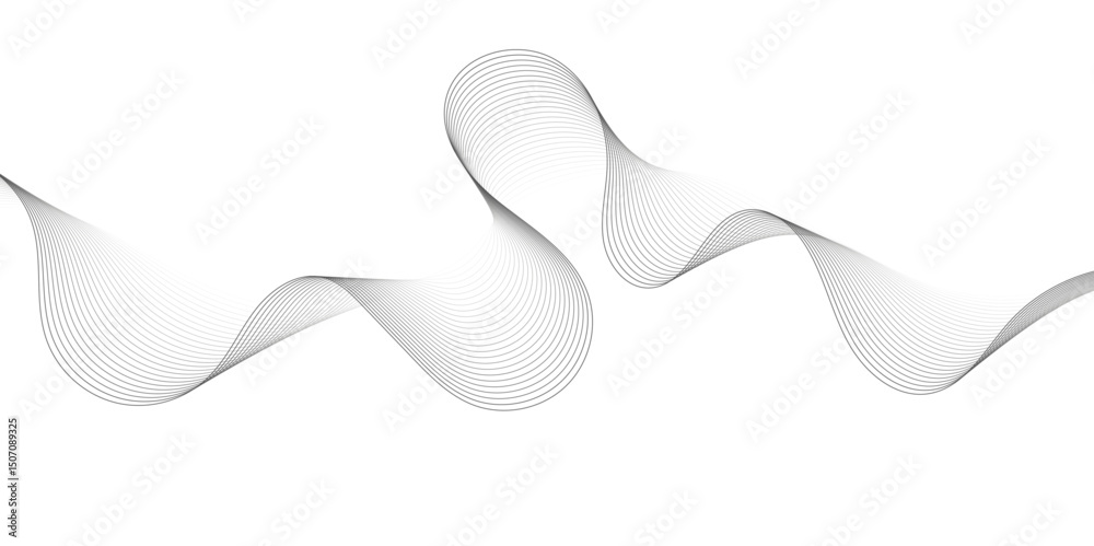 Poster Abstract wave line business background. Thin line wavy abstract vector background. Curve wave seamless pattern. Wavy sound and curve line background.
