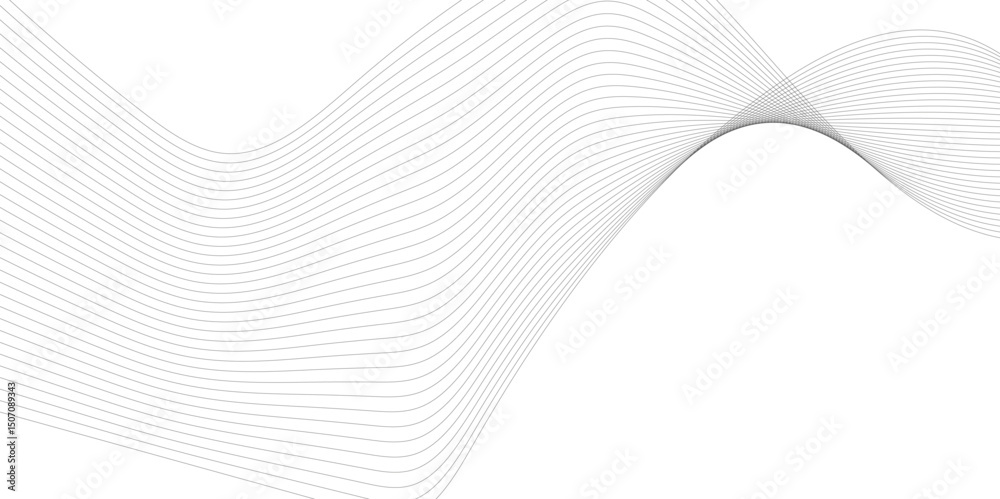Poster Abstract wave line business background. Thin line wavy abstract vector background. Curve wave seamless pattern. Wavy sound and curve line background.
