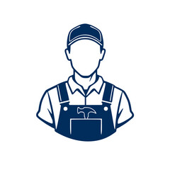 Handy Man Logo Showing the Profile of a Handyman Vector Style