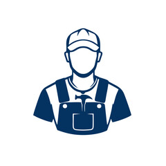 Handy Man Logo Showing the Profile of a Handyman Vector Illustration