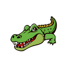 Aggressive Alligator Logo, Cartoon Vector Style