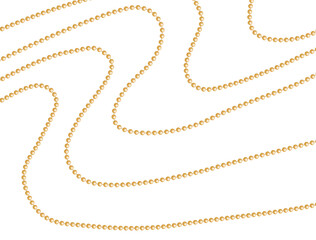 Festive PNG beads necklace with pearls, tassels, and carnival colors. Overlay realistic shiny decoration for party or masquerade on transparent background. Ideal for invitations.