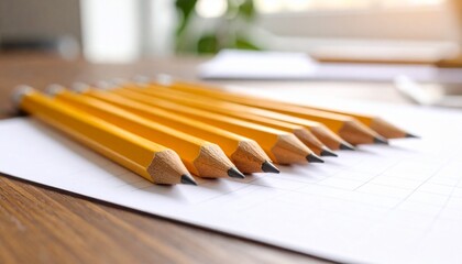 Obraz premium Yellow Pencils on a Planning Sheet on a Desk