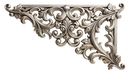 Ornate Silver Corner Detail: An exquisite silver corner detail, showcasing intricate baroque-style carvings, adding a touch of elegance and grandeur.