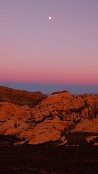 Sunset in a desert canyon