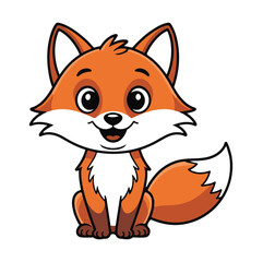 Cute Fox Cartoon - Standing Pose