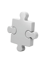Isolated 3D Rendering of White Puzzle Piece on Transparent Background