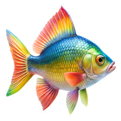 Rainbow Fish Isolated On Transparent Background