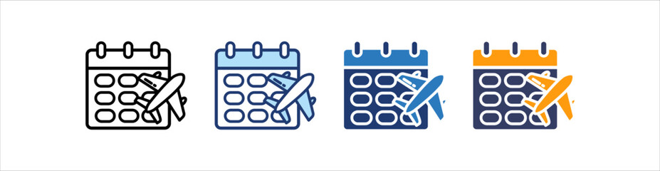 Schedule Icon Set Multiple Style Collection