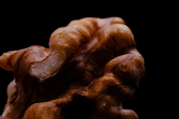 Macro view of walnut surface showing texture and detail