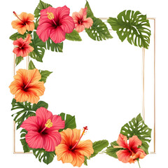 tropical flower frame
