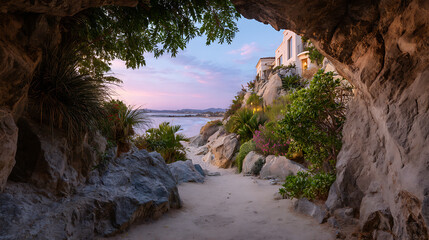 Tunnel View Of Hidden Beachfront Villas