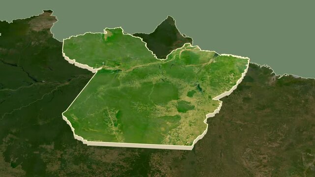 Para - state of Brazil, extruded. Satellite map