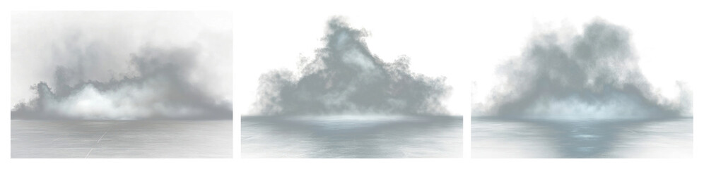 Obraz premium PNG Mysterious misty atmospheric scene, element set on transparent background