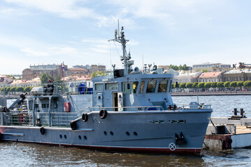 Emergency rescue boat. Saint Petersburg, Russia
