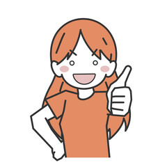 グッドサインをする女性のイラスト