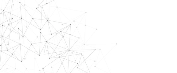 Vector technology abstract background with connecting the dots and lines