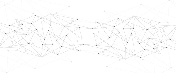 Vector minimalistic technology concept with connecting the dots and lines design