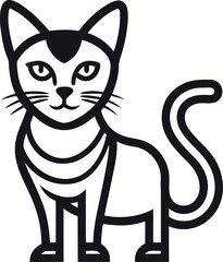 Simple Cat Vector Illustration with Basic Shapes and Colors for Graphic Design