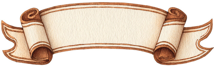 Vintage Scroll Banner with Decorative Edges and Aged Texture