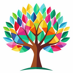 Naklejka premium vector tree with colorful leaves