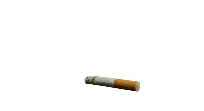 Realistic Image Of Burning Cigarette On Transparent Background Tobacco Smoke