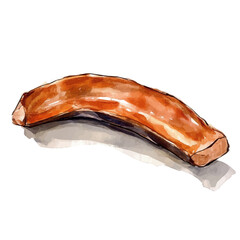 My Watercolor illustration, illustration fish sliced  painting illustration isolated on a white background, illustration, AI painting design, vector illustration set, eps format